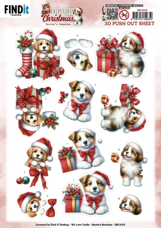 Find It Trading Berries Beauties Push Out Sheet - Puppy, A Very Furry Christmas