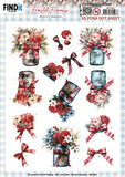 Find It Trading Berries Beauties Push Out Sheet - Vase, Frosted Florals