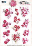 Find It Trading Berries Beauties Push Out Sheet - Floral Elegance/Orchid Grace