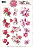 Find It Trading Berries Beauties Push Out Sheet - Floral Elegance/Magnolia Dreams