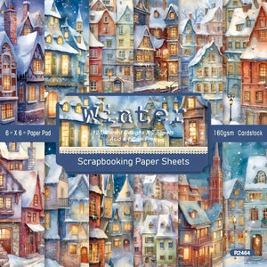 Winter Town Single-Sided Paper Pack 6"X6" 24/Pkg