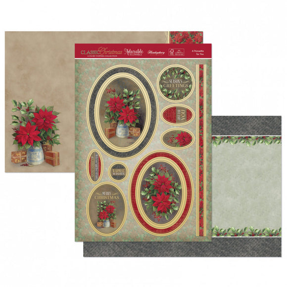 Hunkydory Luxury Topper Collection - Classic Christmas/A Poinsettia for You