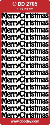 Doodey Peel-Off Deco Sticker - Merry Christmas - Silver & Gold