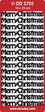 Doodey Peel-Off Deco Sticker - Merry Christmas - Silver & Gold