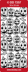 Doodey Peel-Off Halloween Pumpkin Stickers in matte black