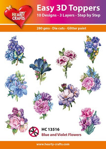 Easy 3D Die-Cut Toppers - Blue and Violet Flowers
