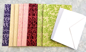 Embossed Velvet Designer Greeting Cards, 4.25" x 6", 10 pack