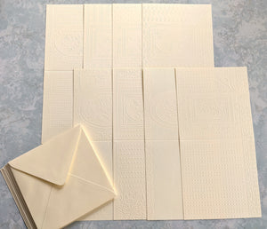 Embossed Cards, 4.75" square, 8 pack w/envelopes