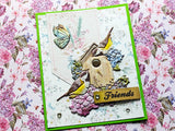 Vintage Birdhouses A4 relief sticker sheet