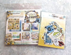 Memory Place 6"x6" Double-Sided Paper and Ephemera Combo Pack - Bon Voyage