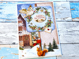 Stamperia Double-Sided Paper Pad 8"x8" + Die-Cut Chip Board Combo- Winter Valley