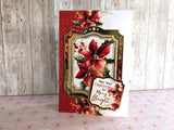Hunkydory Luxury Foiled Die-Cut Topper, Cardstock, Foiled Acetate Bundle - Poinsettia Sparkle