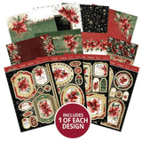 Hunkydory Luxury Foiled Die-Cut Topper, Cardstock, Foiled Acetate Bundle - Poinsettia Sparkle
