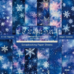 Frozen Winter Snowflake Single-Sided Paper Pack 6"X6" 24/Pkg