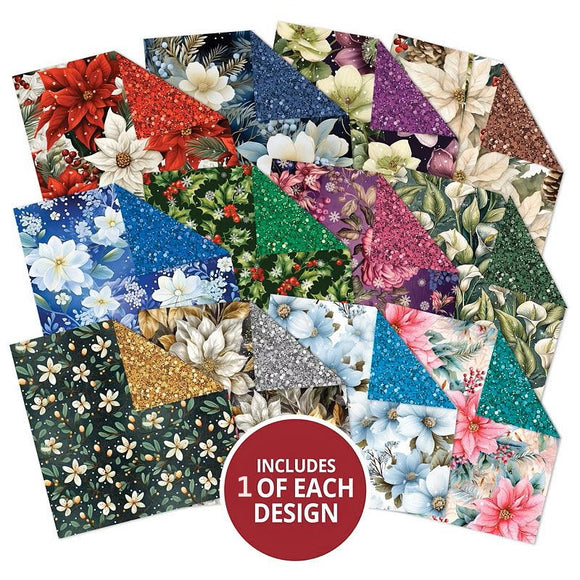 Duo Design Paper Pack -  Festive Flowers & Seasonal Sparkle