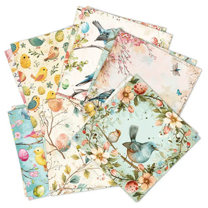 Birds on Easter Paper Pack 6"X6" 12/Pkg