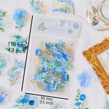 Floral Pattern Clear Acetate Stickers - 40pcs - 3 colors