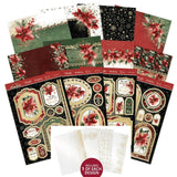 Hunkydory Luxury Foiled Die-Cut Topper, Cardstock, Foiled Acetate Bundle - Poinsettia Sparkle