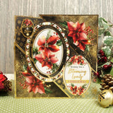 Hunkydory Luxury Foiled Die-Cut Topper, Cardstock, Foiled Acetate Bundle - Poinsettia Sparkle