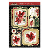 Hunkydory Luxury Foiled Die-Cut Topper, Cardstock, Foiled Acetate Bundle - Poinsettia Sparkle