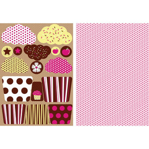 All About Her Die-Cut Punch-Out Card 2-Sheet Pack - Fairy Cakes Chocolate Icing