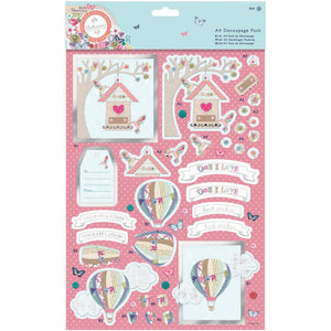 Papermania Bellissima Foiled A4 Decoupage 8 Pack - Congratulations