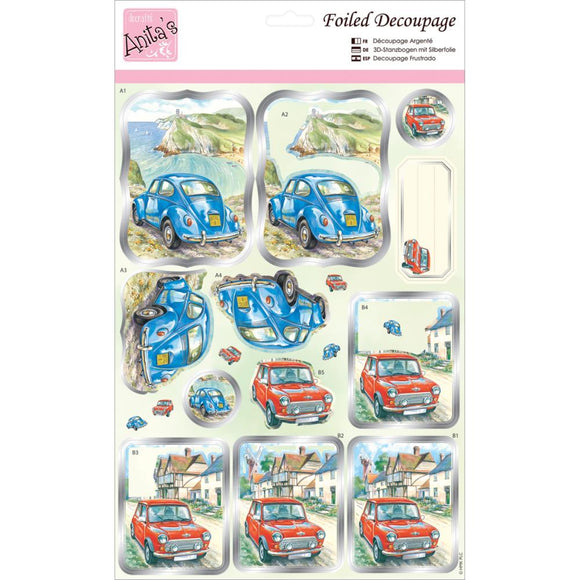 Anita's A4 Foiled Decoupage Sheet - Countryside Travels