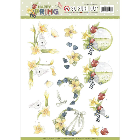 Find It Precious Marieke Happy Spring Punchout Sheet - Happy Daffodils