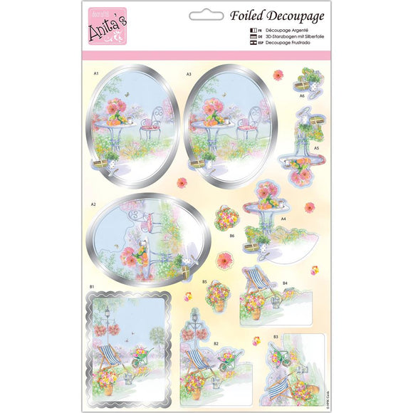 Anita's A4 Foiled Decoupage Sheet - Springtime Florals