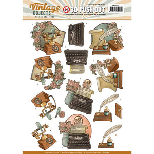 Find It Yvonne Creations Vintage Objects Punchout Sheet - Vintage Communication