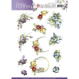 Find It Precious Marieke Timeless Flowers Punchout Sheet - Violets