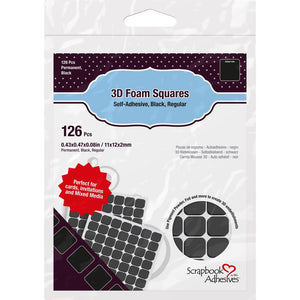 Scrapbook Adhesives 3D Foam Squares Variety Pack 126/Pkg - Black