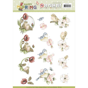 Find It Precious Marieke Punchout Sheet - Birds, Happy Spring