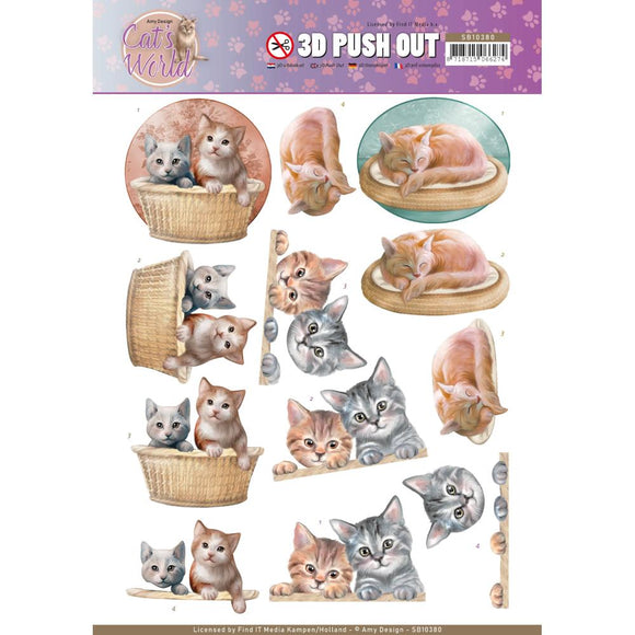 Find It Trading Amy Design Punchout Sheet - Kittens, Cat's World
