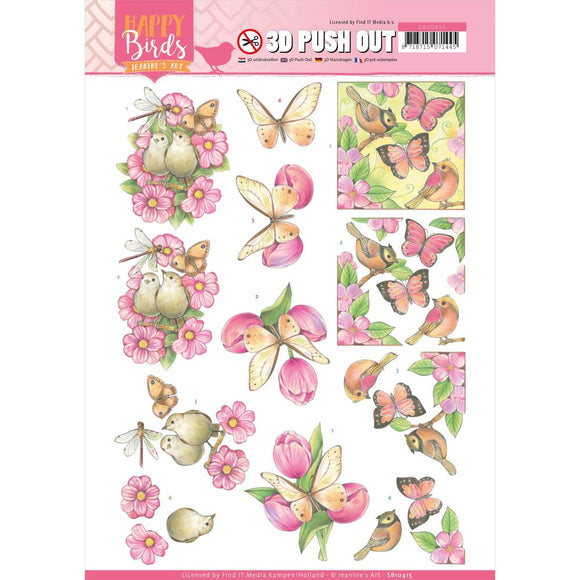 Find It Trading Jeanine's Art Punchout Sheet - Pink Dance, Happy Birds