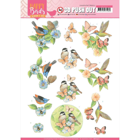 Find It Trading Jeanine's Art Punchout Sheet - Feathered Friends, Happy Birds