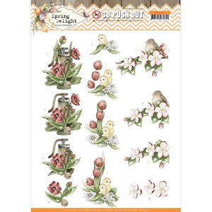 Find It Trading Precious Marieke Punchout Sheet - Red Flowers, Spring Delight