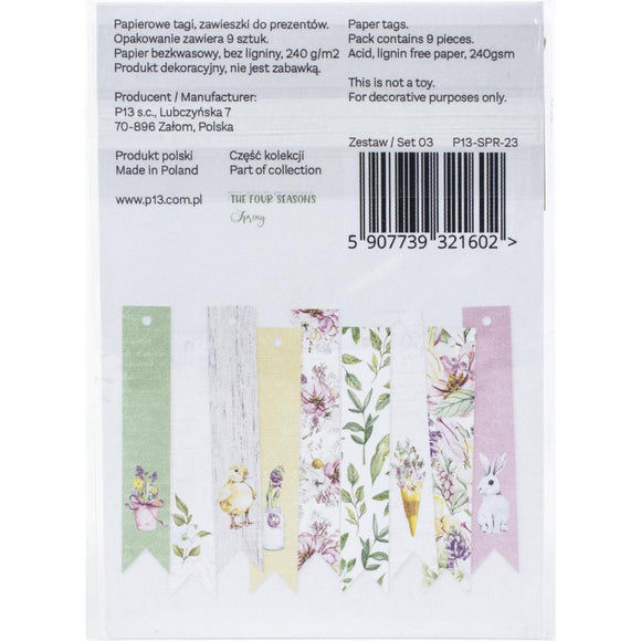 P13 The Four Seasons-Spring Double-Sided Cardstock Tags 9/Pkg