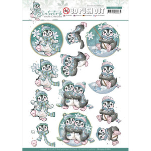 Find It Trading Yvonne Creations Punchout Sheet - Penguin, Winter Time