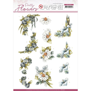 Find It Precious Marieke Punchout Sheet - Blue Flowers, Pretty Flowers