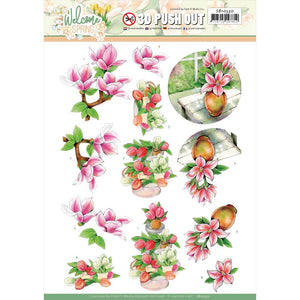 Find It Trading Jeanine's Art Punchout Sheet - Pink Magnolia, Welcome Spring