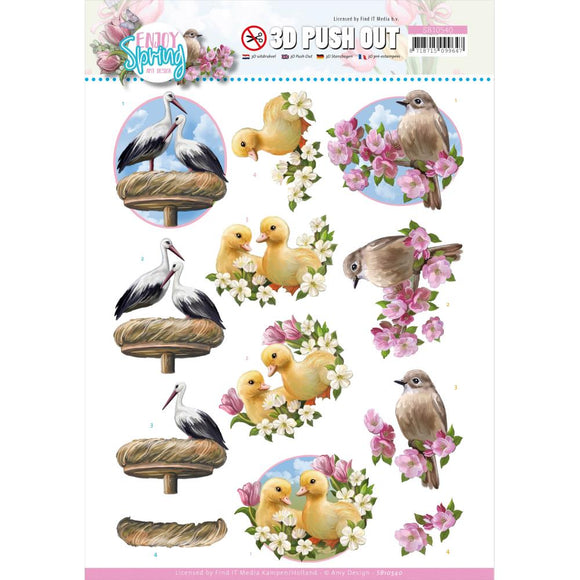 Find It Trading Amy Design Punchout Sheet - Birds, Enjoy Spring