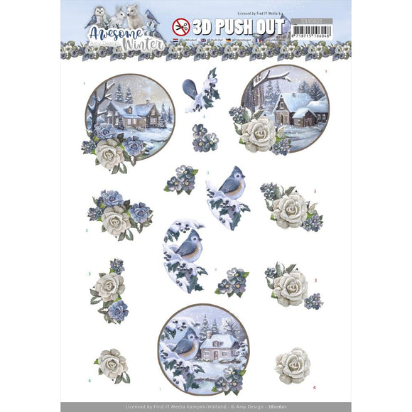 Find It Trading Amy Design Punchout Sheet - Winter Village, Awesome Winter