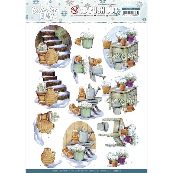 Find It Trading Jeanine's Art Punchout Sheet - Stairs, Winter Charme