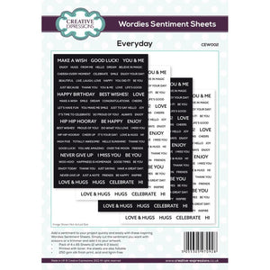 Creative Expressions Wordies Sentiment Sheets 6"X8" 4/Pkg - Every Day