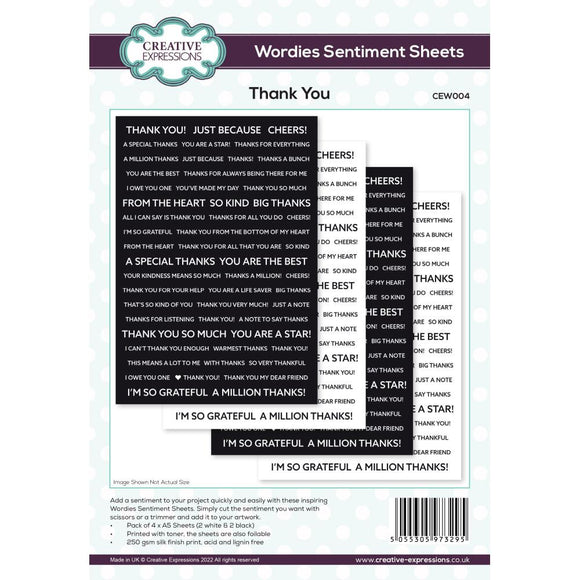 Creative Expressions Wordies Sentiment Sheets 6