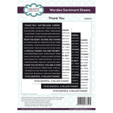 Creative Expressions Wordies Sentiment Sheets 6"X8" 4/Pkg - Thank you