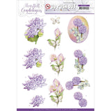 Find It Jeanine's Art Punchout Sheet - Purple Flowers, Heartfelt Condolences