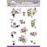 Find It Precious Marieke Punchout Sheet - Purple Violets, Purple Passion