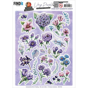 Find It Trading Yvonne Creations Punchout Sheet - Small Elements B, Very Purple